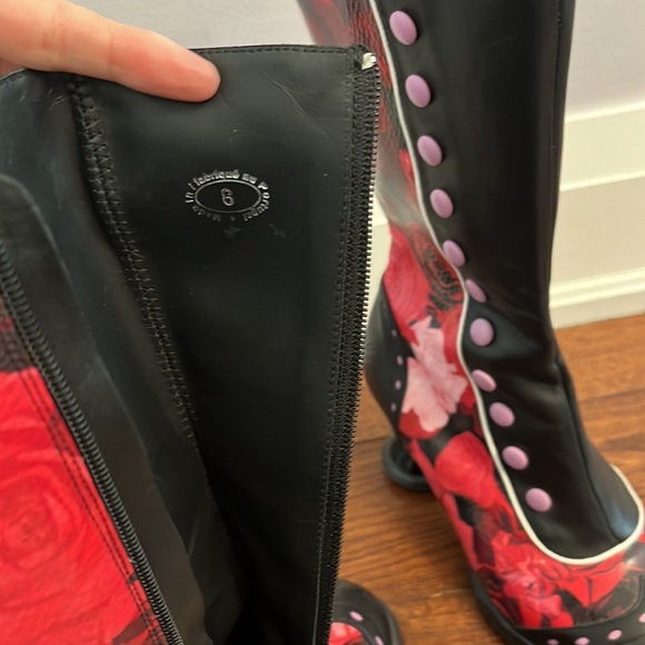 Rare 🔥🔥Size 8 pink and red John Fluevog limited Ed. mini babycake boots 🔥🔥 - Picture 4 of 8